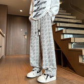 Hearujoy Autumn Corduroy Pants Men Fashion Retro Plaid Pants Men Japanese Streetwear Hip-hop Loose Wide Leg Pants Mens Vintage Trousers